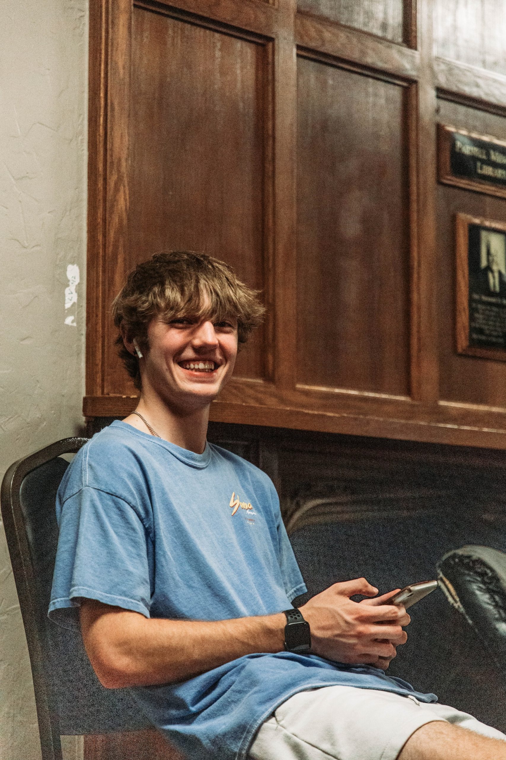 Teenage boy on phone